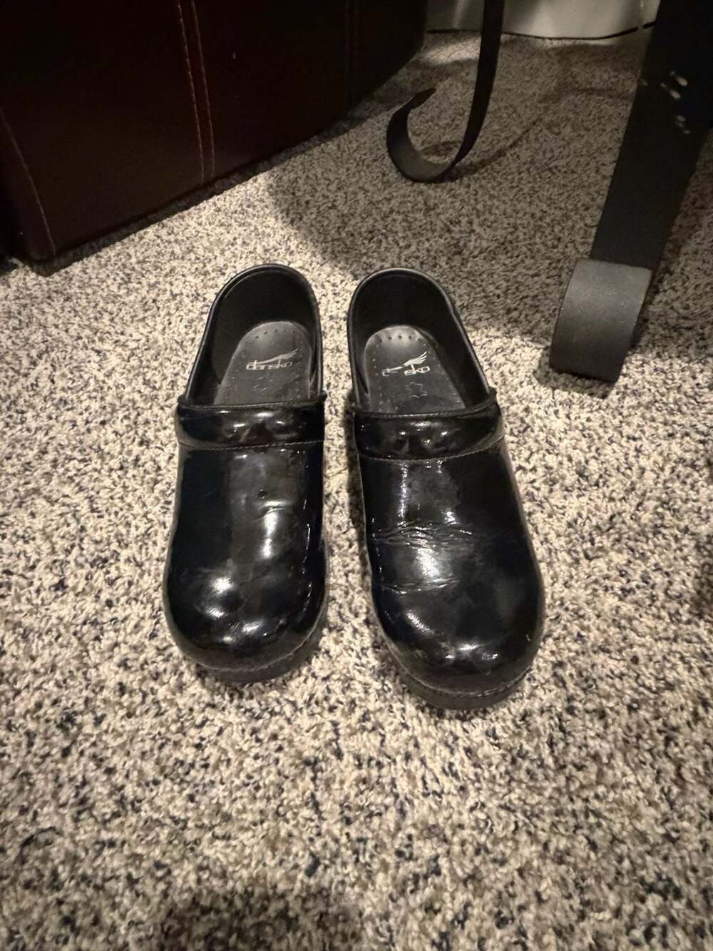 Dansko Professional Clogs Size 38 Black Patent Leather Slip On Comfort Shoes